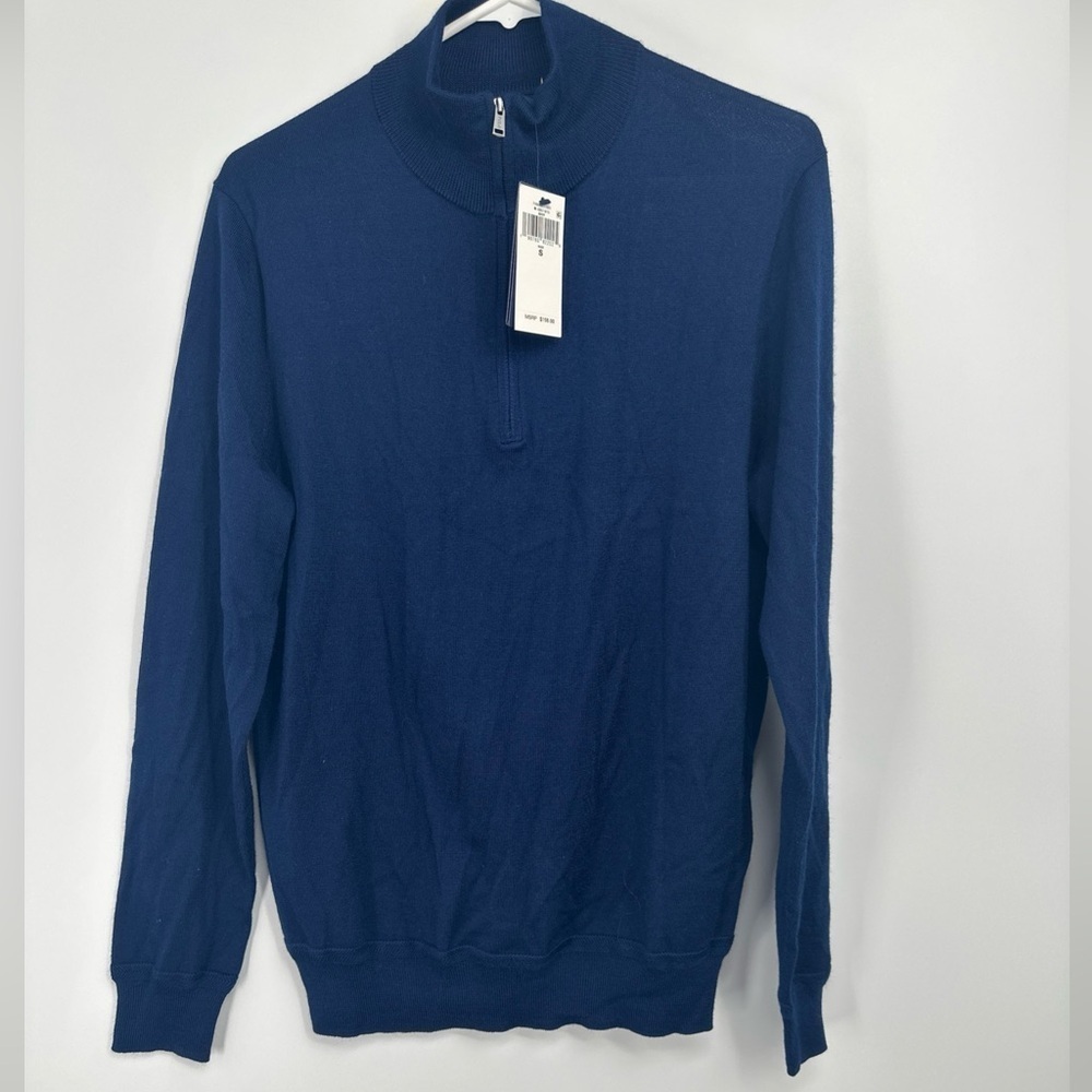 POLO Ralph Lauren Men’s Wool Blend ¼ Zip Golf Sweater Navy Size Small NWT $198